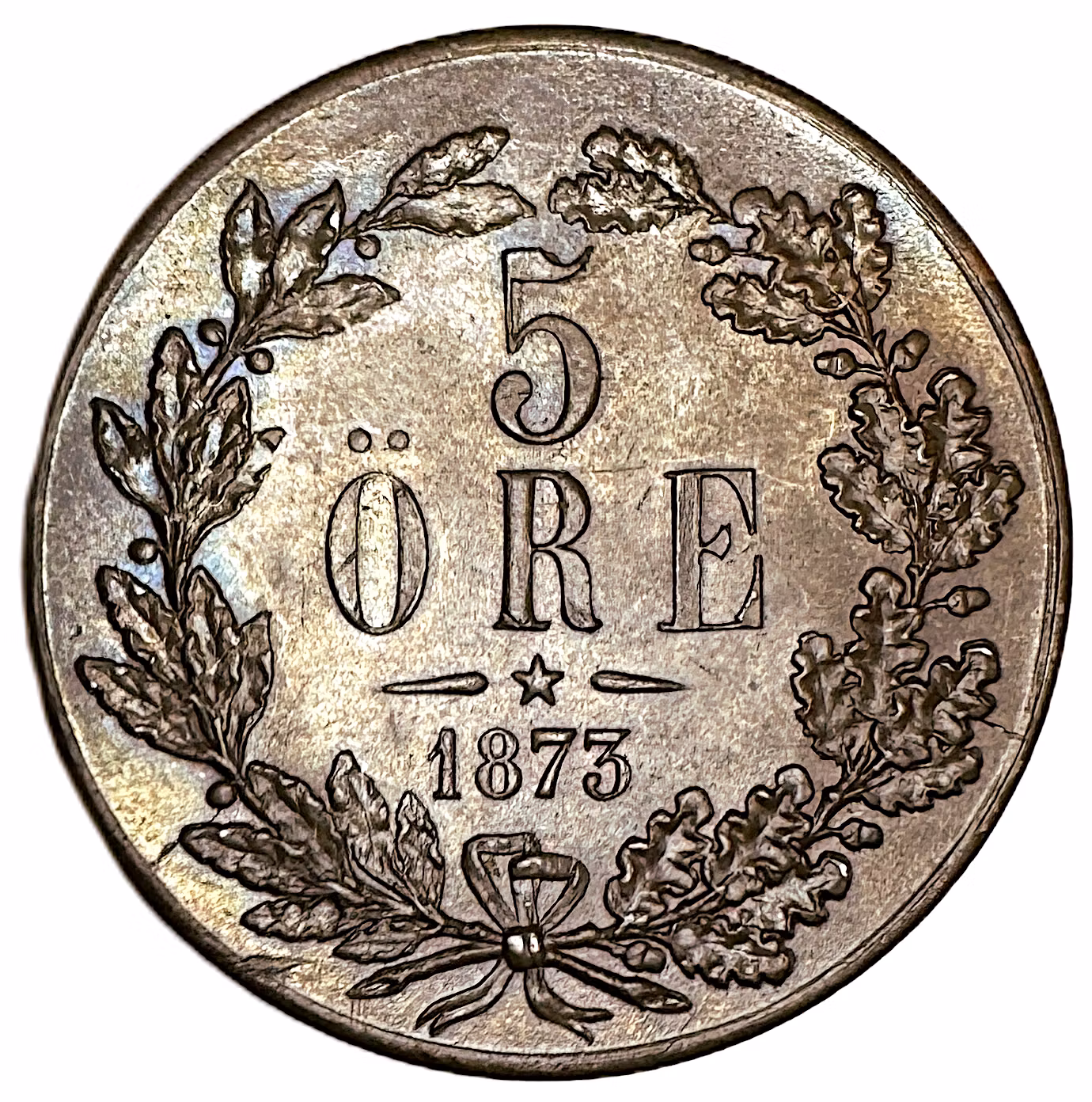 Oskar II - 5 Öre 1873 - Toppexemplar