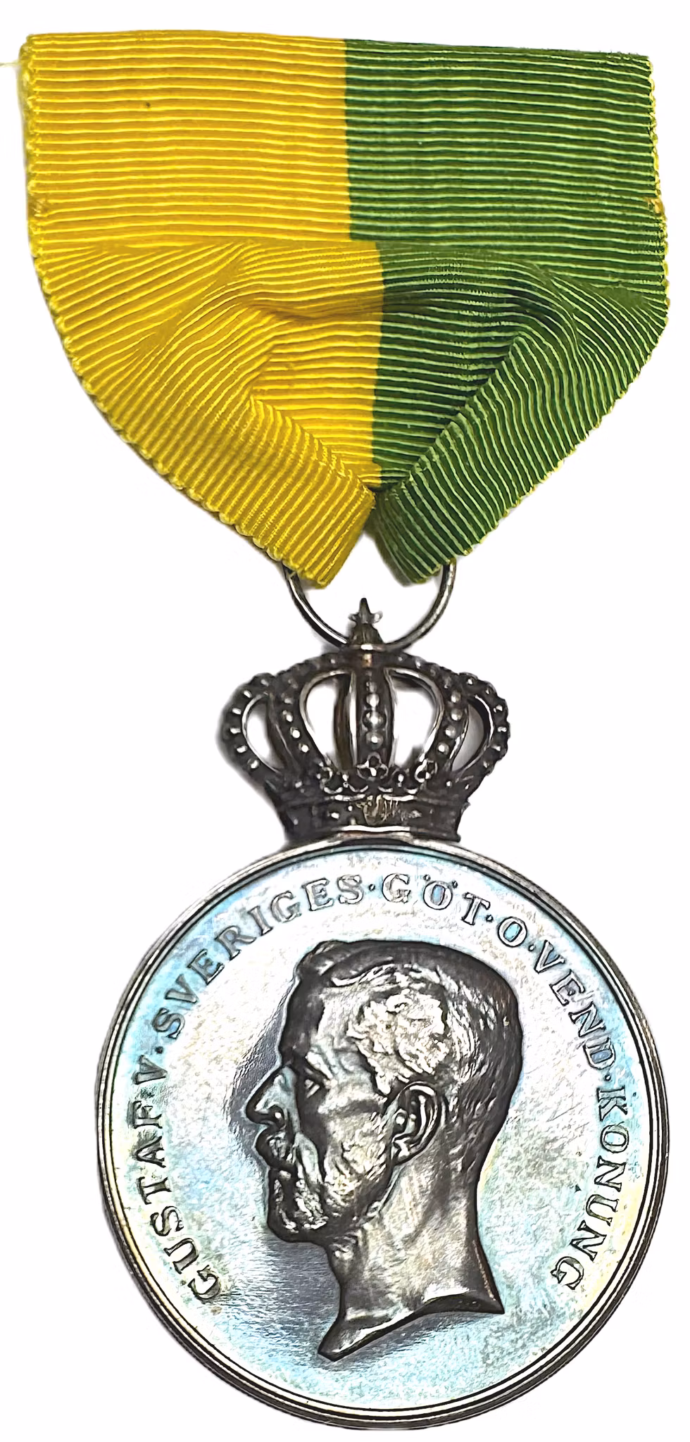 Gustav V - Kungliga Patriotiska sällskapets belöningsmedalj tilldelad Nils Karlsson 1951