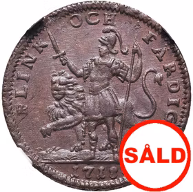 Karl XII - Nödmynt 1 DSM 1718 - Flink och Färdig - Ett underbart orört toppexemplar
