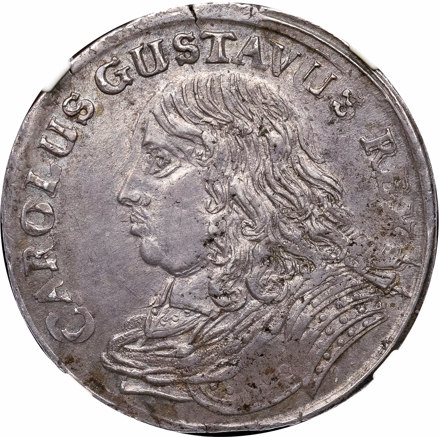 Karl X Gustav - 2 mark utan årtal (1654-55) - Ett ovanligt vackert exemplar - NGC AU50