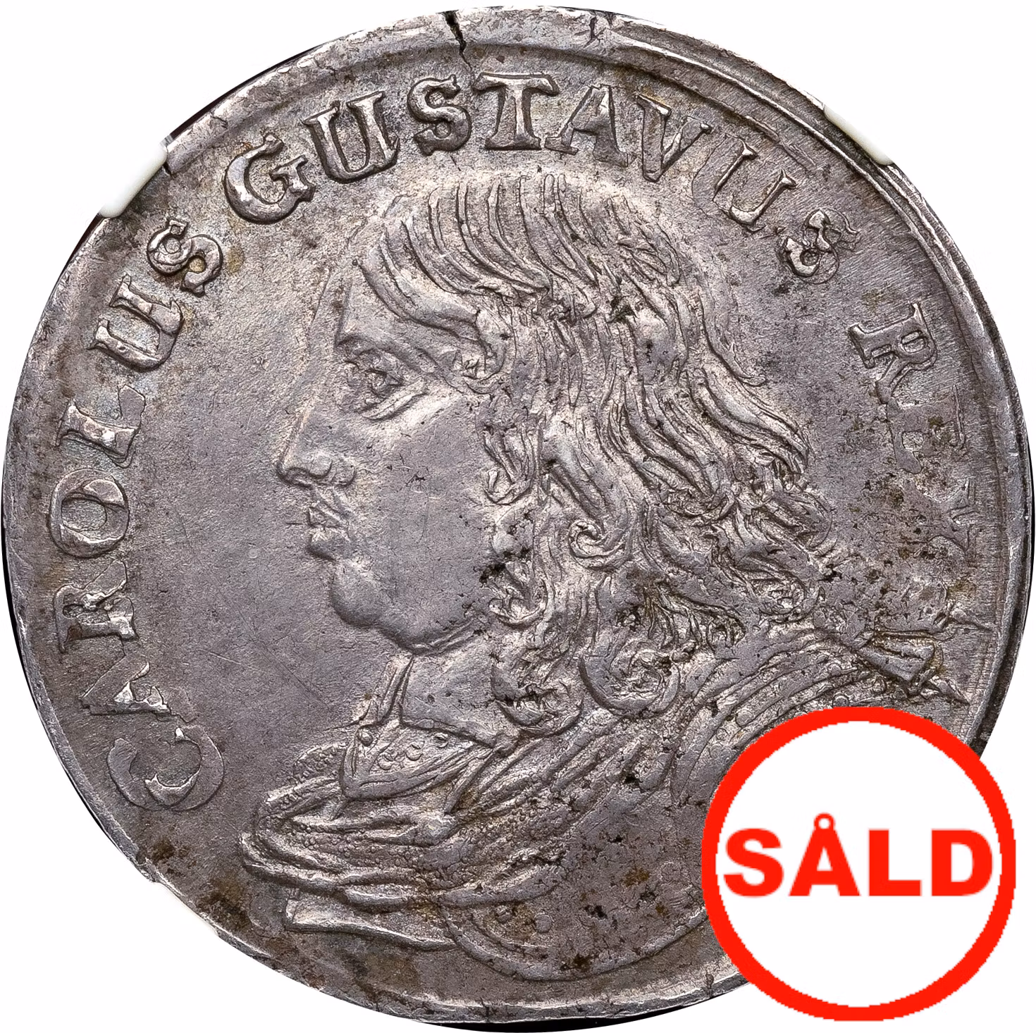 Karl X Gustav - 2 mark utan årtal (1654-55) - Ett ovanligt vackert exemplar - NGC AU50