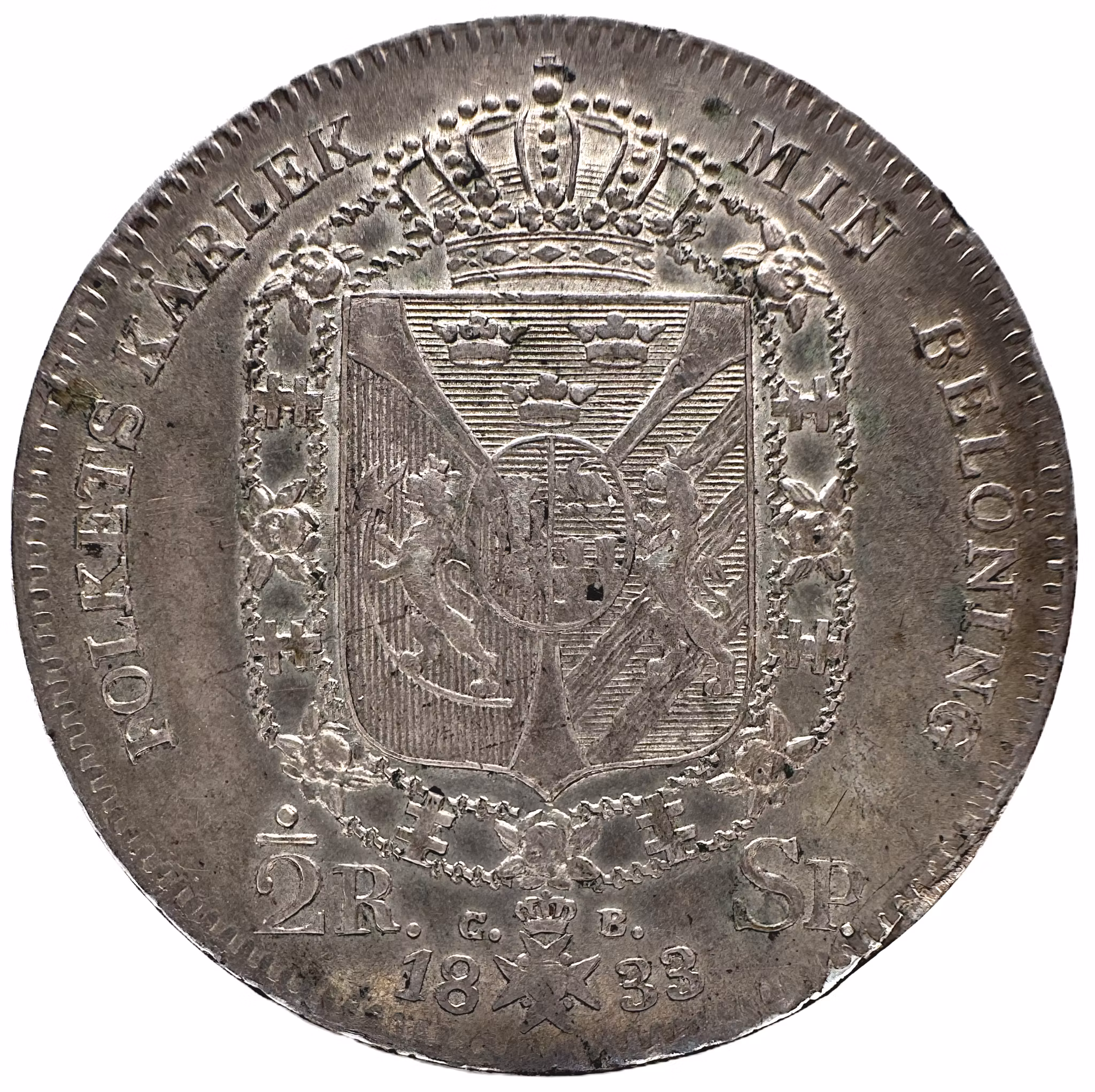 Karl XIV Johan - 1/2 Riksdaler specie 1833 - Tilltalande exemplar