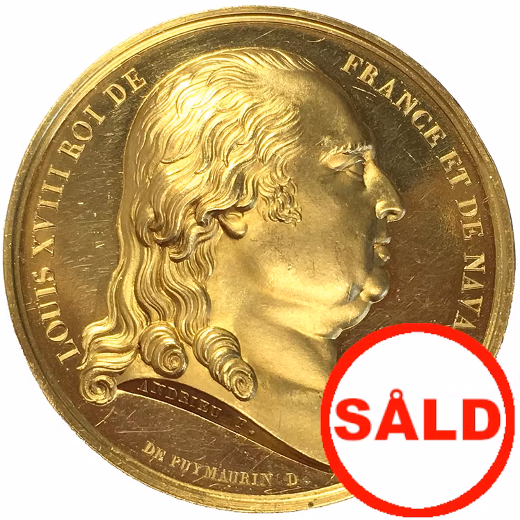 Frankrike, Louis XVIII - Guldmedalj 1820 - EXTREMT RAR - RR