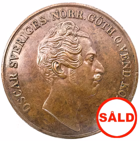 Oskar I - 4 Skilling Banco 1851 - Vackert exemplar - Sällsynt