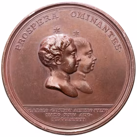 Gustav III - Hertigen av Småland, Karl Gustavs födelse på Drottningholm den 25 augusti 1782 av Gustaf Ljungberger - Extremt sällsynt i bronserat tenn (RR) - En dynasti i metall – Hoppets år 1782