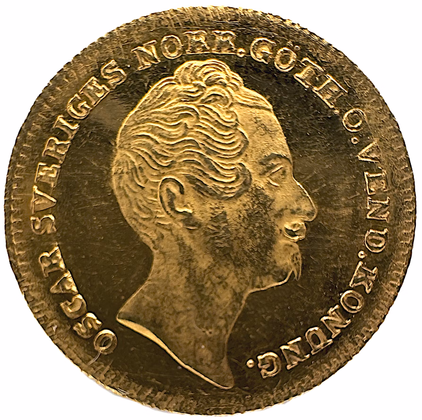 Oskar I - Dukat 1854 med stort A i AG - Frostaktig relief med härligt lystriga fält - Rätt och sanning i guld: Reformvännen Oskar I