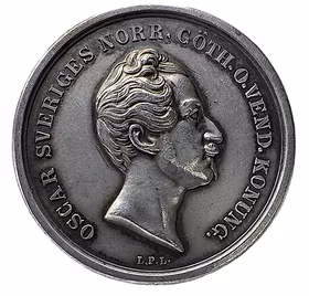 Oskar I (1799–1859), Belöningsmedalj för Svenska Jägareförbundet, av Ludvig Persson Lundgren 1856 - Skogens vårdare och kronans glans: Oskar I och jaktens organisering