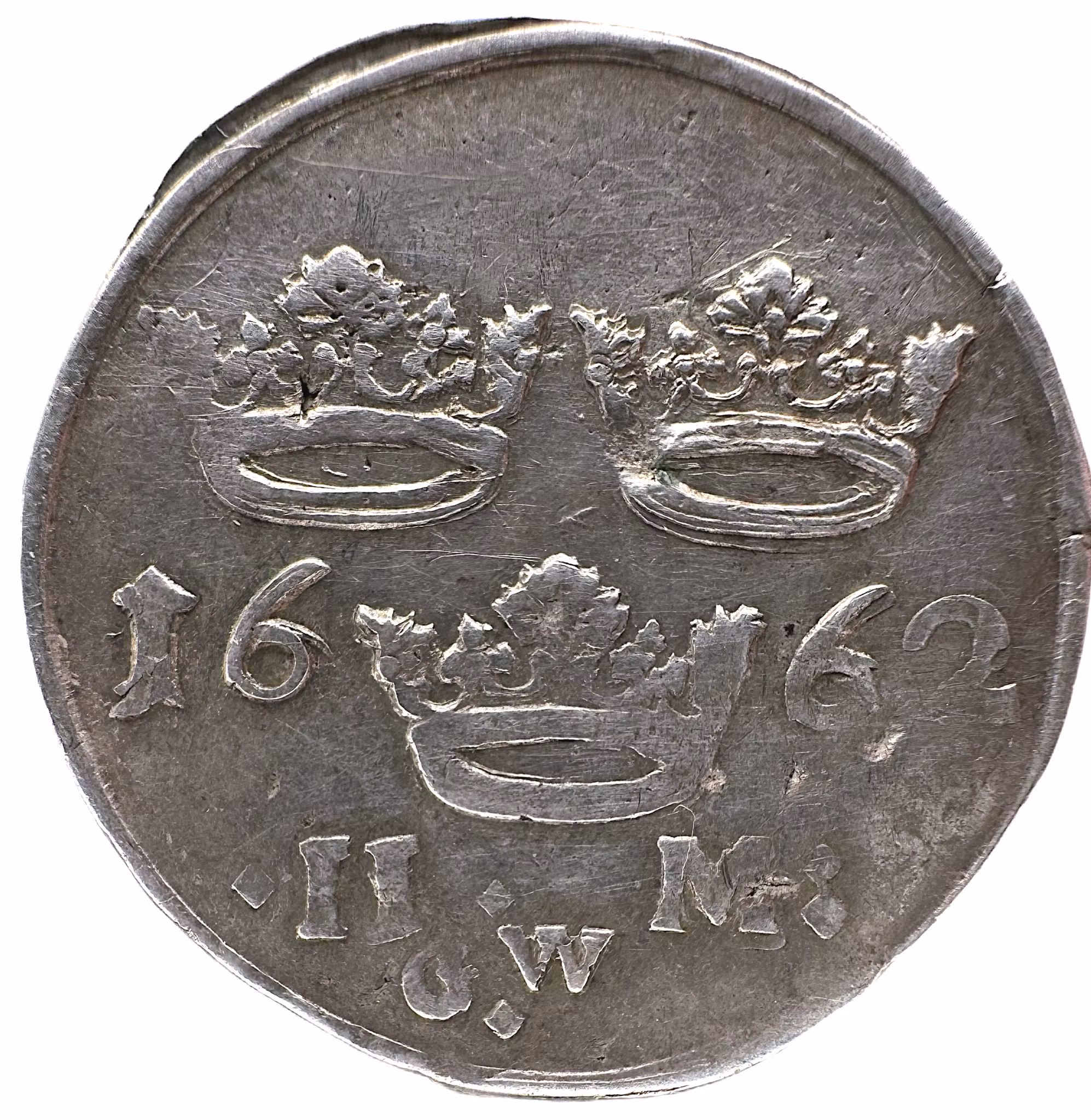 Karl XI, 2 Mark 1662 - Ett tilltalande exemplar av denna tidiga och sällsynta typ - Dyslexi, disciplin och den enväldige Gråkappan - En bräcklig barndom i skuggan av riksrådet