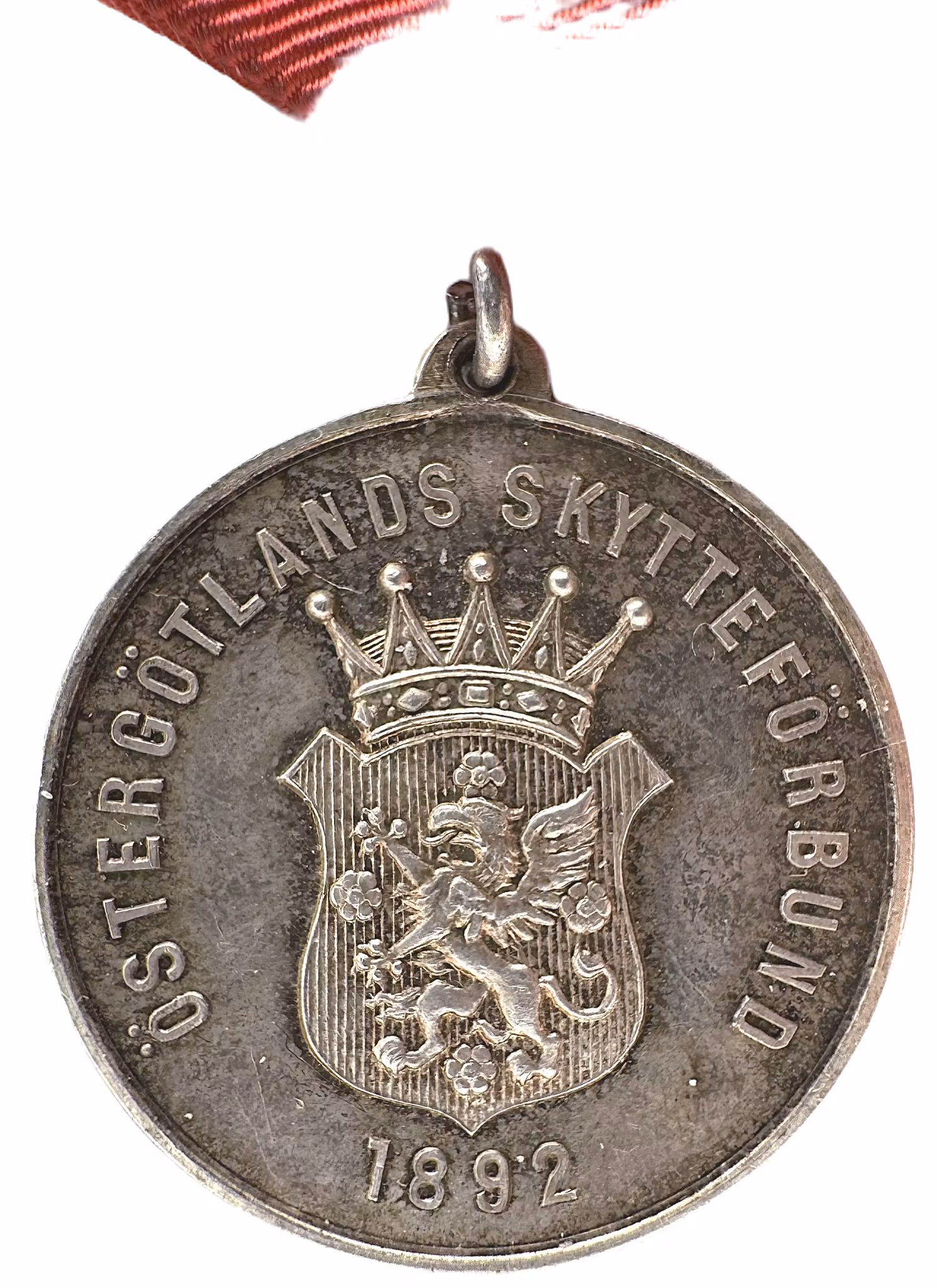 Oskar II - Östergötlands Skytteförbund (grundad 1892) förtjänstmedalj präglad 1959 -  Skytterörelsens pionjärer: Östergötlands försvar för hem och härd
