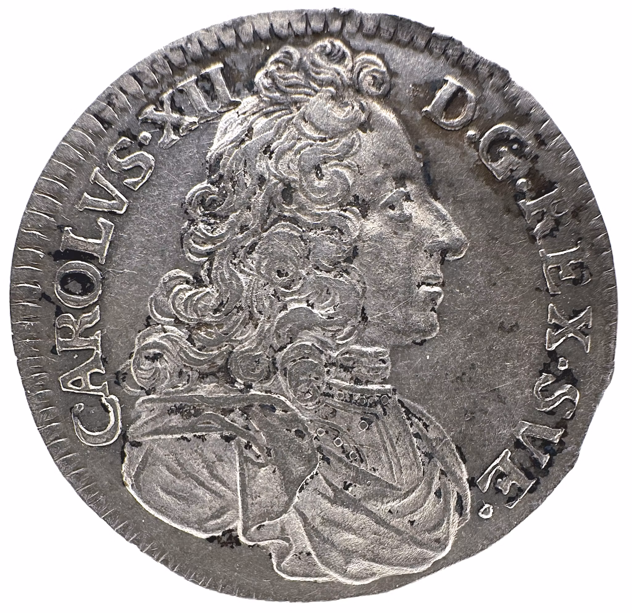 Karl XII, Stockholm, 2 Mark 1702 - Ett härligt lystrigt välpräglat exemplar med frostaktig relief och fina fält - Enväldets arvtagare och krigets obönhörliga logik