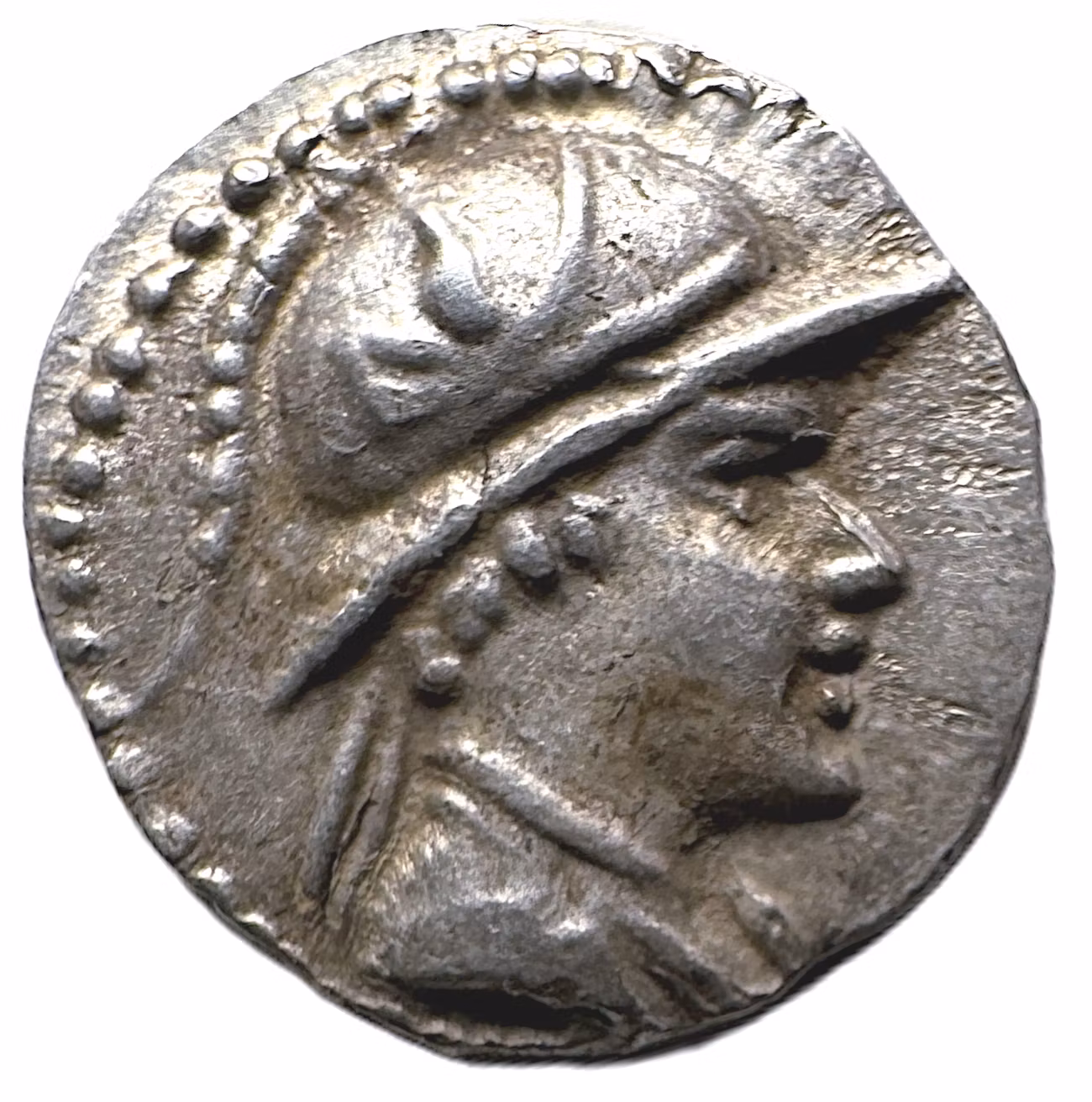 Baktrien, Grekisk-baktriska kungadömet. Eukratides I (ca 170–145 f.Kr.) - Obol - Ett härligt ovanligt välpräglat och lystrigt exemplar - Eukratides den store: Den sista grekiska guldåldern i Centralas