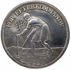 Karl XIII - Kungliga Vetenskapsakademiens mötesjeton (modell 1815) av Mauritz Frumerie - Att så frön för framtidens rön