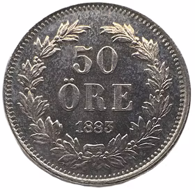 Oskar II - 50 öre 1883 - Mycket vackert exemplar