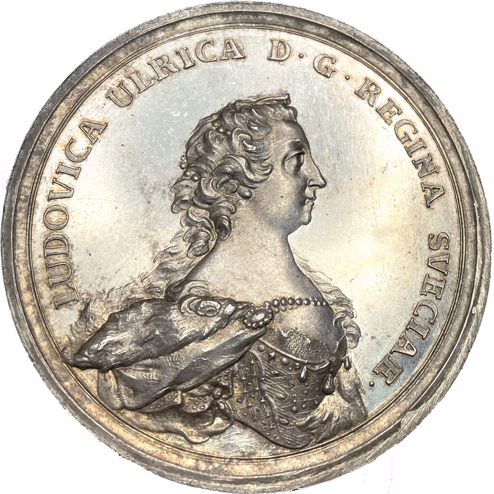 Lovisa Ulrika av Daniel Fehrman för Vitterhetsakademien 1753 - Ett tekniskt ocirkulerat toppexemplar RR - Lärdomens lysta drottning: Lovisa Ulrika och Vitterhetens födelse