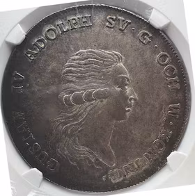 Gustav IV Adolf - Underbart skarp och väl utpråglad riksdaler 1794 med originalton - Certifierad av NGC AU58 - Den ofrivillige tragikern: Gustav IV Adolf och den sista gustavianska glansen