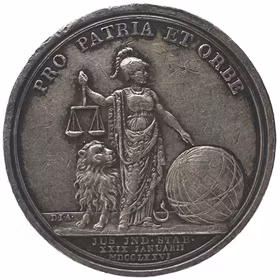 Christian VII (1749–1808) av Daniel Jensen Adzer för införandet av indfödsrätten 1776