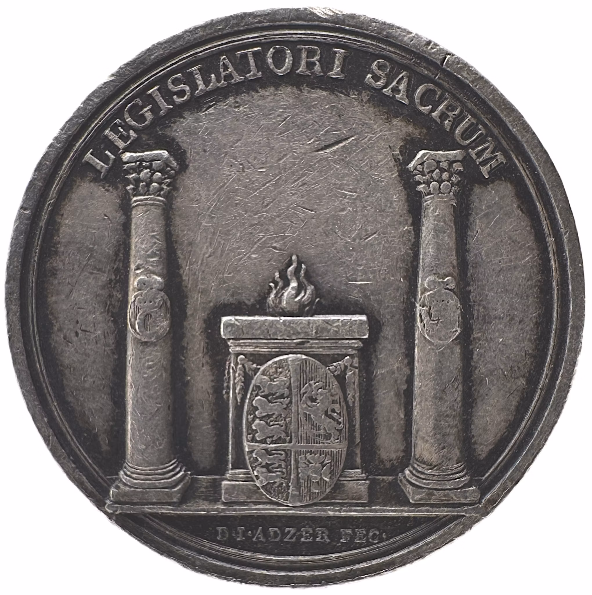 Christian VII (1749–1808) av Daniel Jensen Adzer för införandet av indfödsrätten 1776