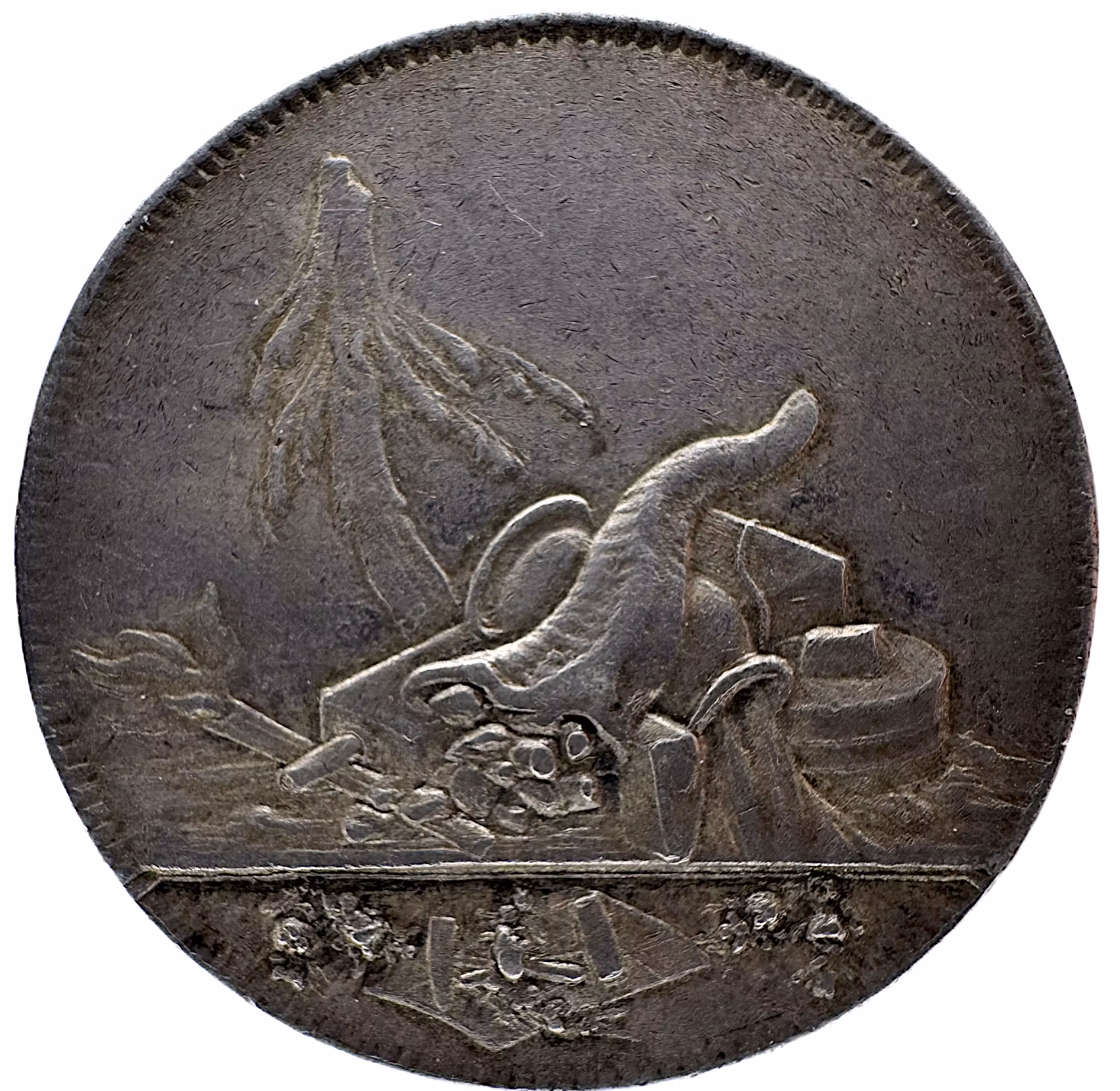 Adolf Frederik. Kungliga Bergskollegiums belöningsmedalj 1763 av Daniel Fehrman - Mycket sällsynt RR - Bergens rikedom och statens kontroll