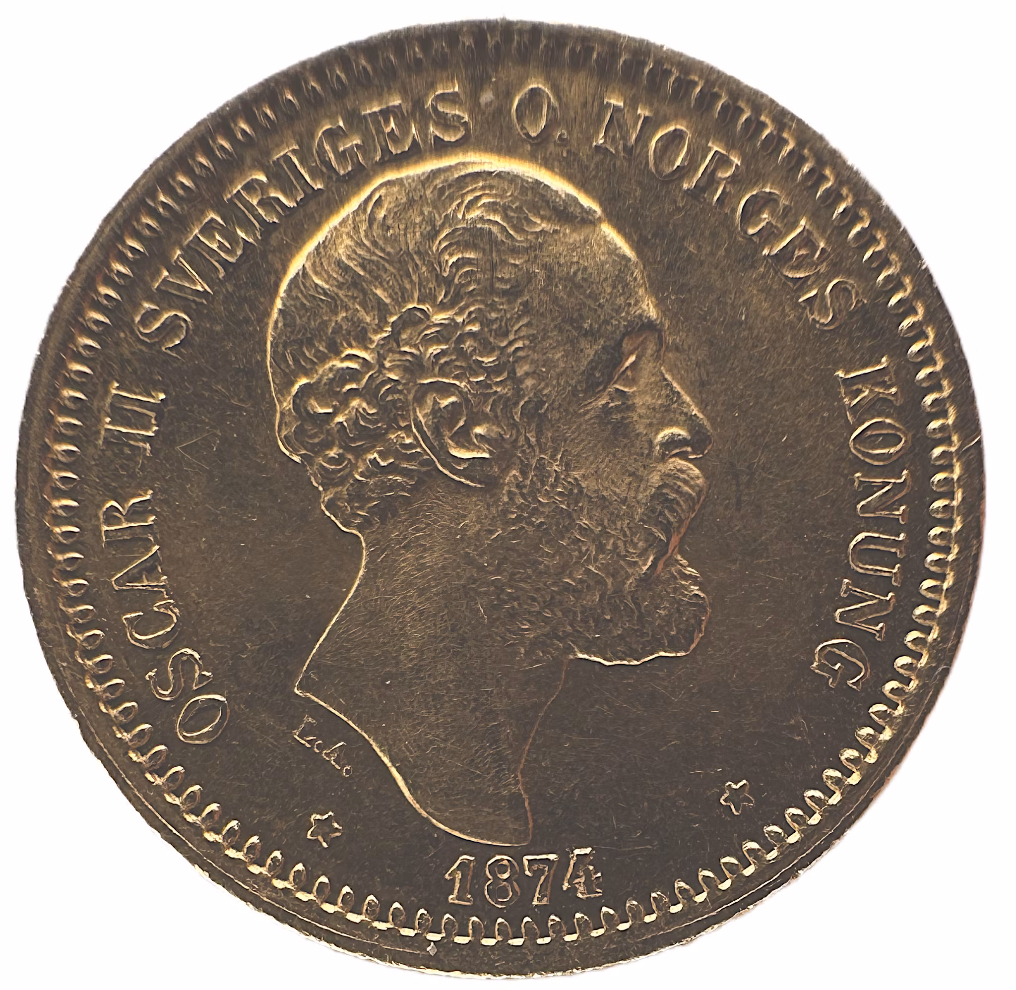 Oskar II, 10 kronor 1874