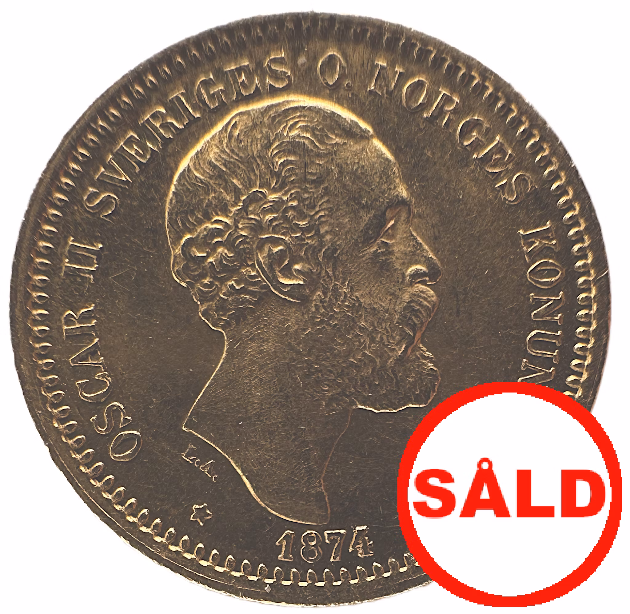 Oskar II, 10 kronor 1874