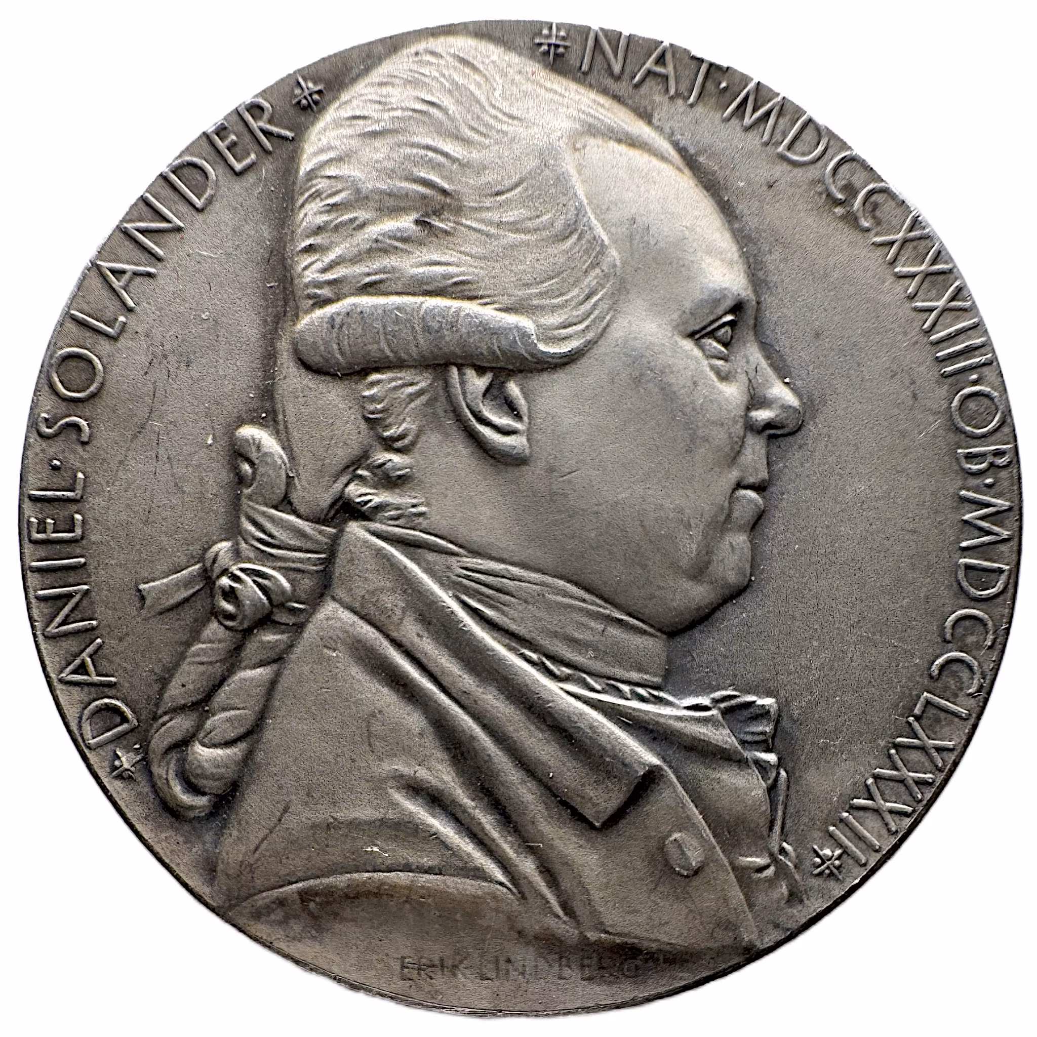 Daniel Solander (1733–1782). Graverad av Erik Lindberg för Kungliga Vetenskapsakademien 1940