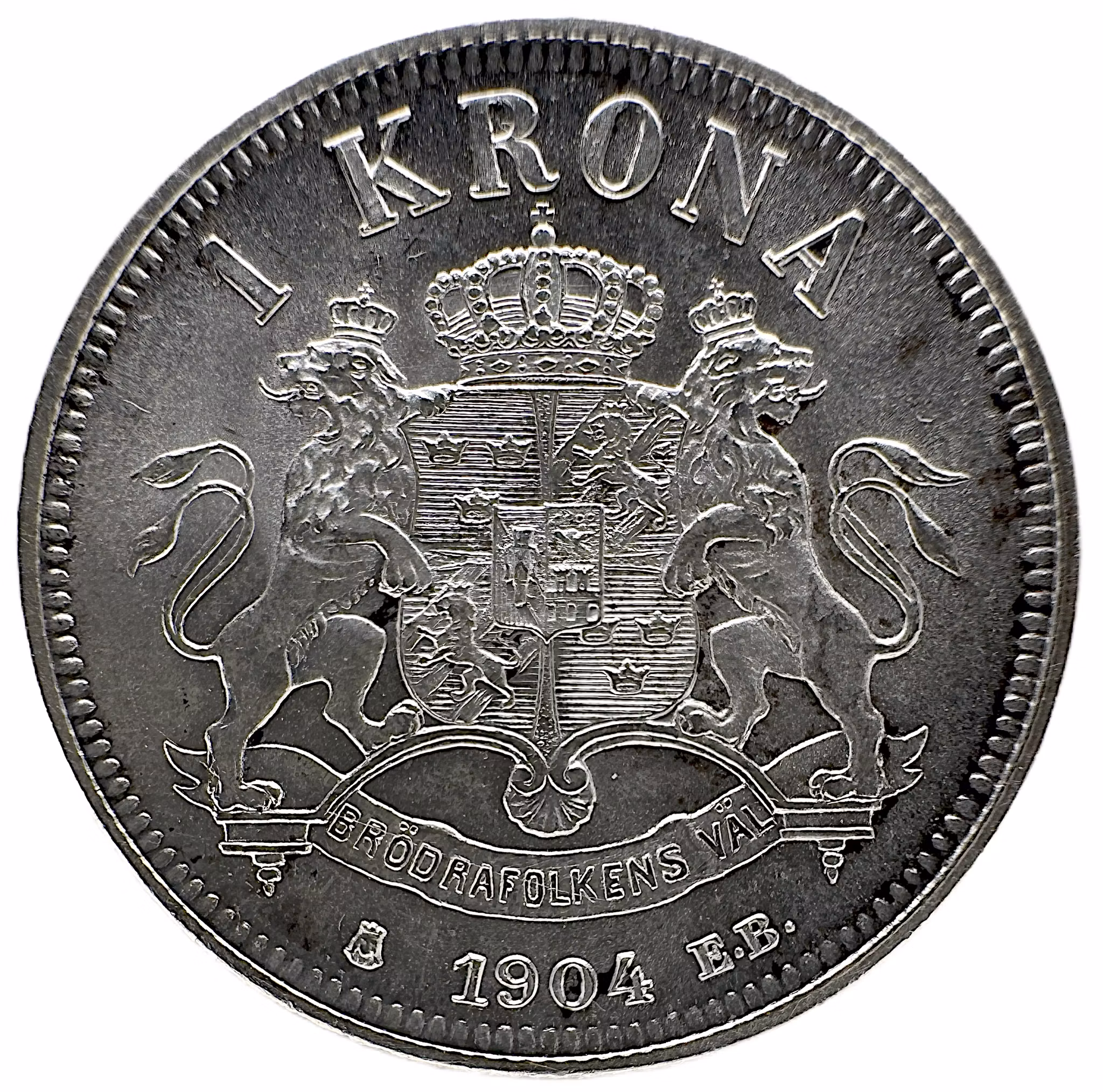 Oskar II (1829–1907), 1 Krona 1904 – Ett vackert ocirkulerat exemplar