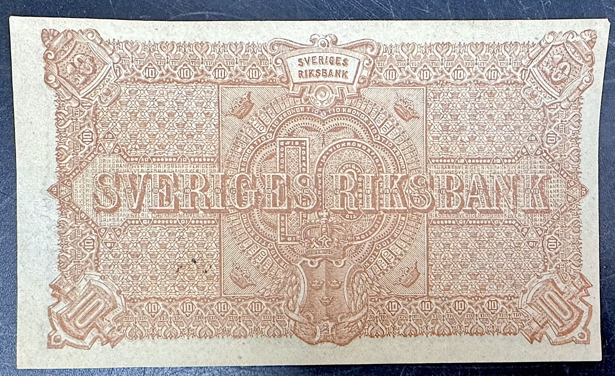 Sveriges Riksbank - 10 Kronor 1891 SEDEL - Ovikt toppexemplar - krispigt fräscht papper - Extremt sällsynt i denna kvalitet