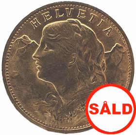 Schweiz, 20 Francs guldmynt 1930