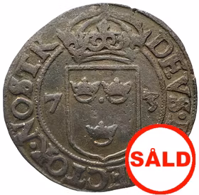 Johan III - 2 Öre 1573 med årtal Z - R - Bra bottenlyster