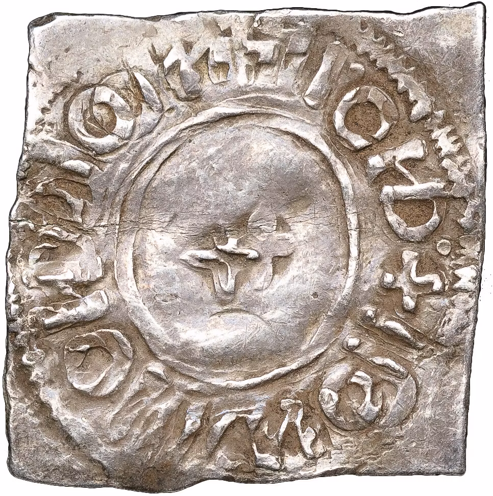 Sigtuna (Olof Skötkonung) – Penning (cirka 995–1022) – “Small Cross/Small Cross hybrid” på fyrkantig plants – UNIK i privat ägo – En numismatisk sensation