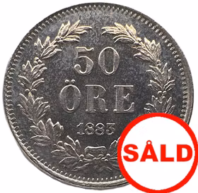 Oskar II - 50 öre 1883 - Mycket vackert exemplar