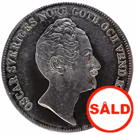 Oskar I - 1 Riksdaler specie 1854 - Djup bottenglans med frostaktig relief - Ett underbart tekniskt ocirkulerat exemplar