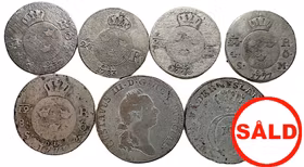 Gustav III - Intressant studiepost om 7 st silvermynt