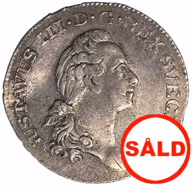 Gustav III, 1/6 Riksdaler 1790 - 1778-års bild