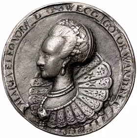 Gustav II Adolf och Maria Eleonora silvermedalj 1627 - Mycket sällsynt - Ett storpolitiskt äktenskap och svärmisk kärlek