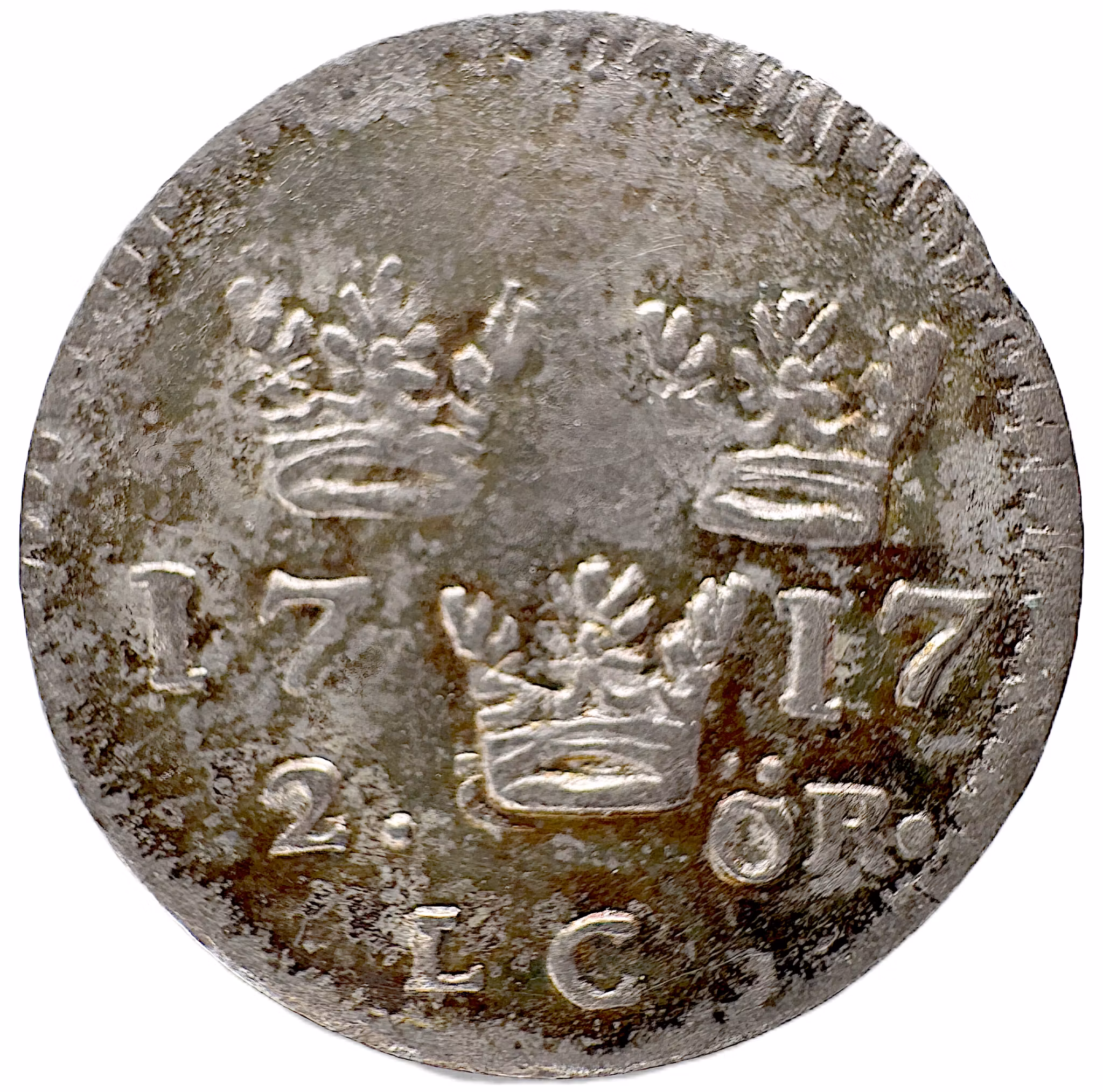 Karl XII (1697–1718) – 2 Öre, Stockholm 1717 - Ett vackert exemplar med guldskimrande patina - Krigarkungens oböjliga övertygelse