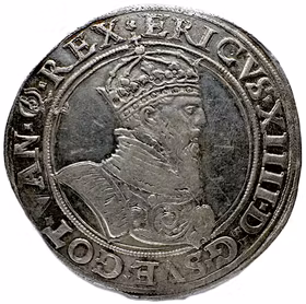 Erik XIV (1560–1568) – 1 Mark, Stockholm 1567 med litet porträtt - Ett osedvanligt läckert exemplar, långt utöver det vanliga - Vansinnets år och den heraldiska striden