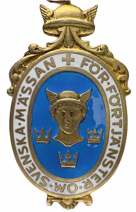 Gustav V - Svenska Mässan i Göteborg – För förtjänster om Svenska Mässan, av Sporrong & Co 1947 - MYCKET SÄLLSYNT - En nationell angelägenhet och handelns skyltfönster