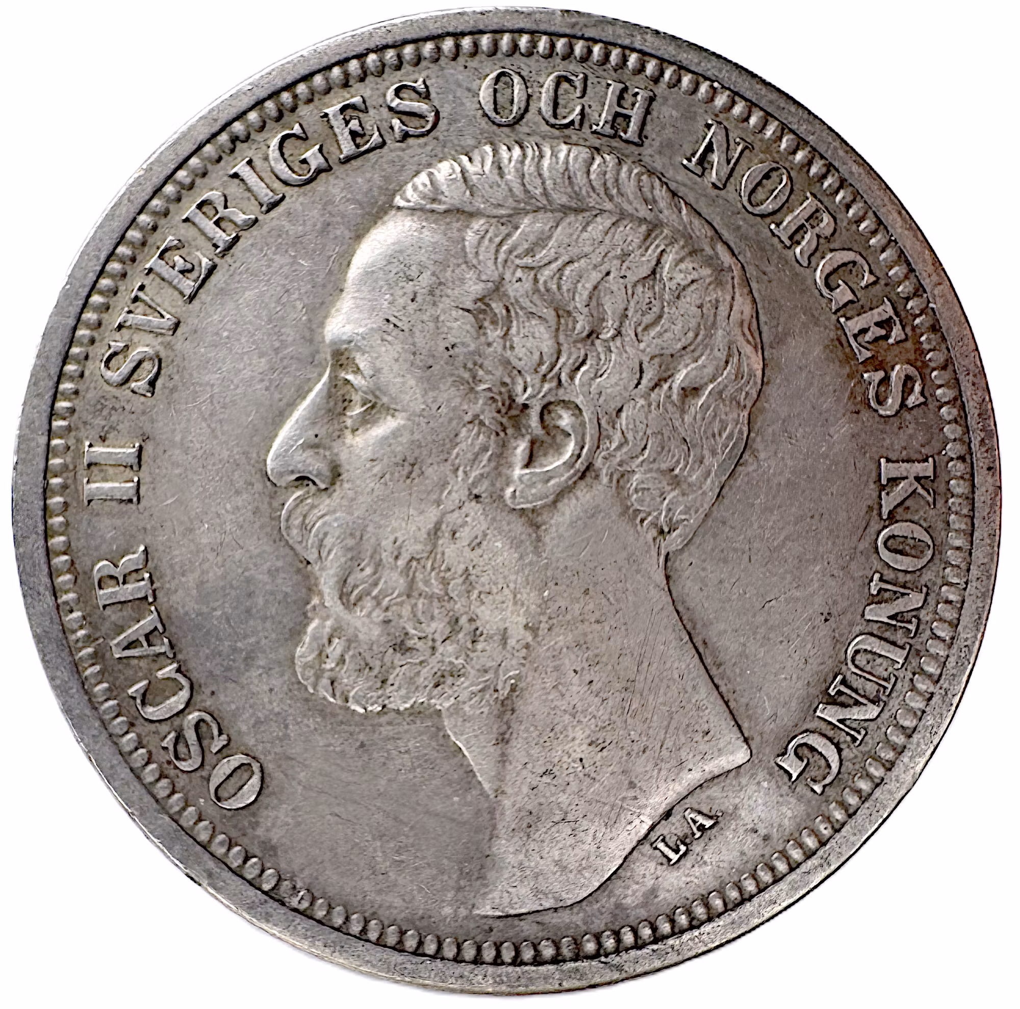 Oskar II - 2 Kronor 1880 med OCH