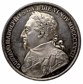 Gustav II Adolf – Till minne av 200-årsdagen av konungens död 1632–1832 av Carl Magnus Mellgren - Lejonet från Norden och stormaktsdrömmens pris
