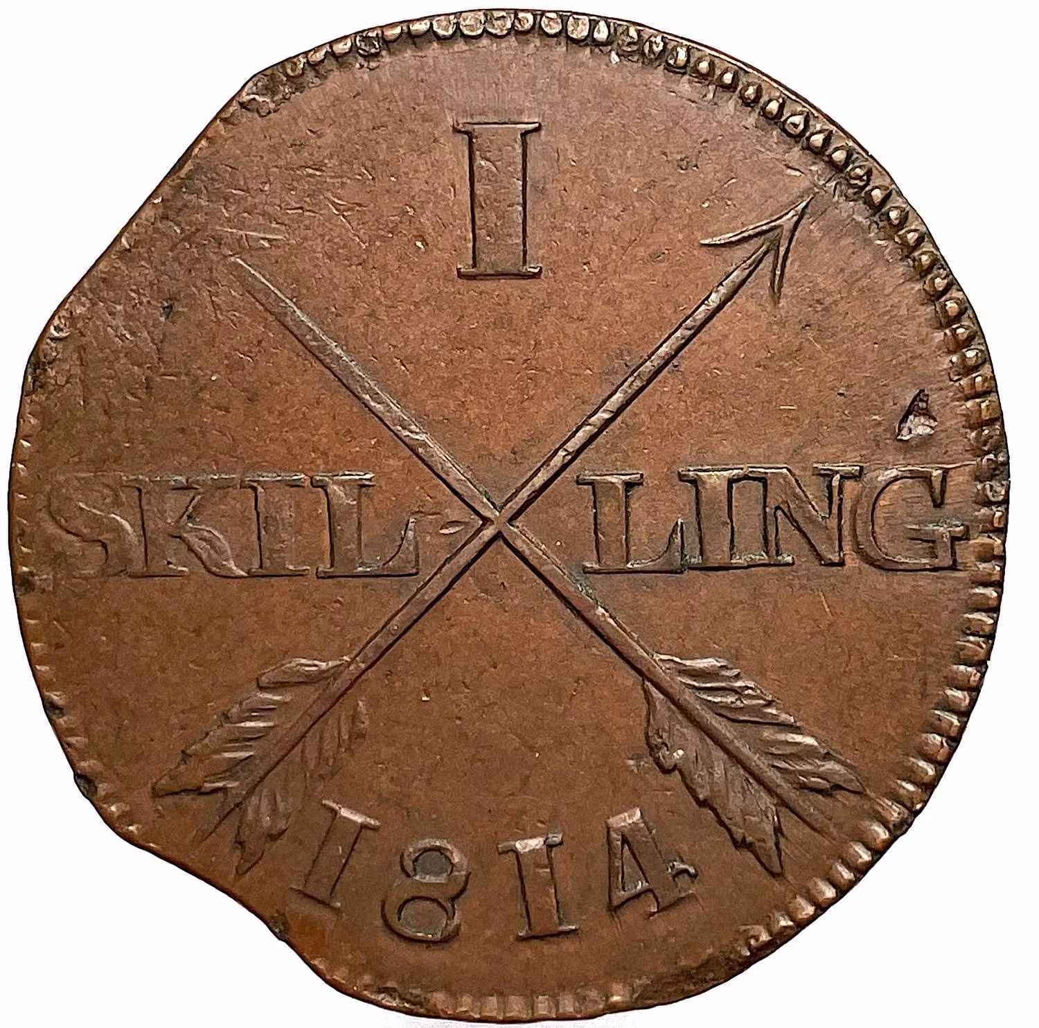 Karl XIII - 1 Skilling 1814 - Skarpt exemplar