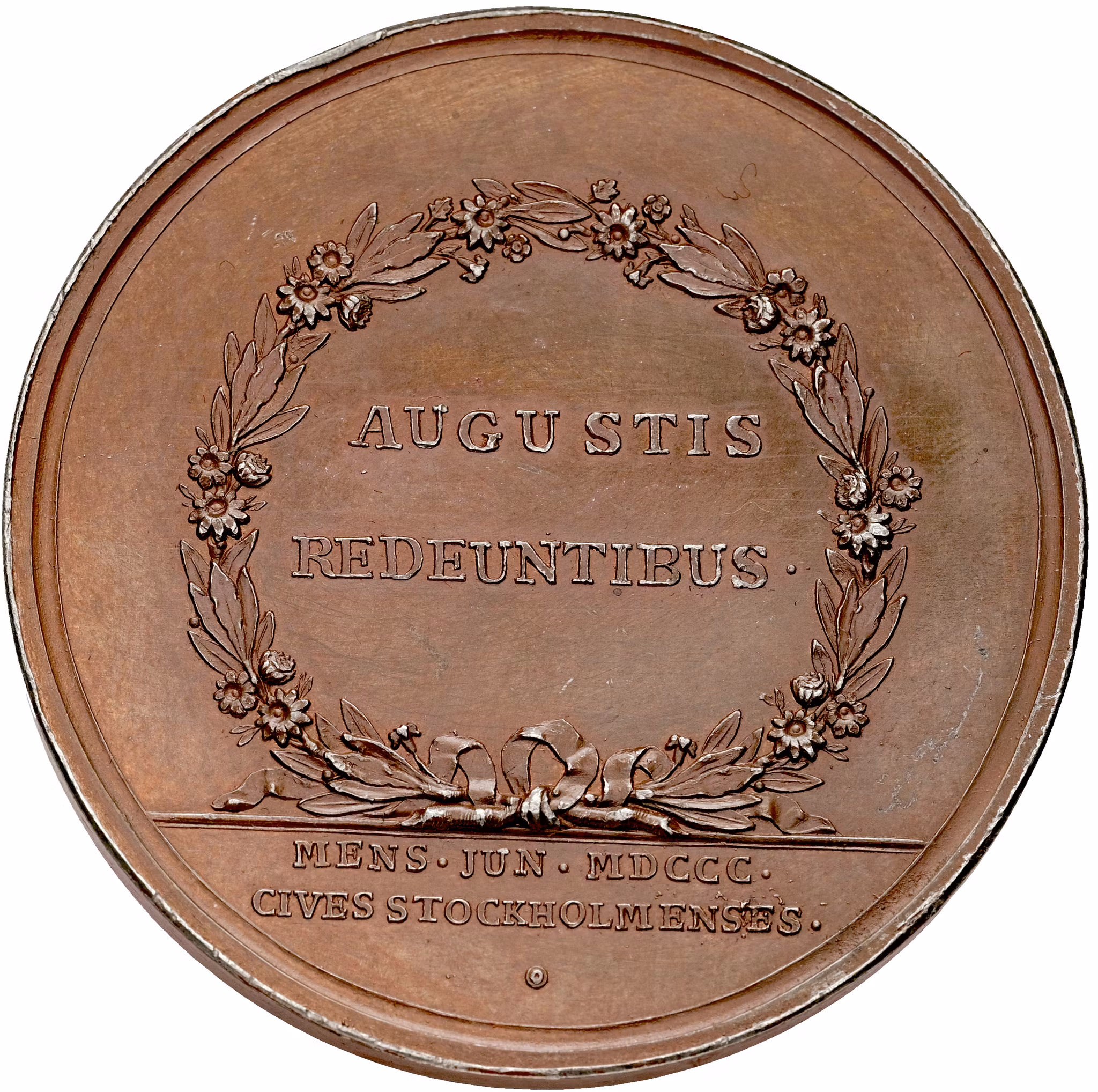 Gustav IV Adolf – Konungaparets återkomst från kröningen i Norrköping 1800 - En extremt sällsynt medalj i bronserat tenn RRR - Enda exemplaret!