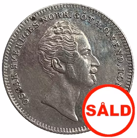 Oskar I, 1/8 Riksdaler Specie 1852 - En tilltalande ettårstyp