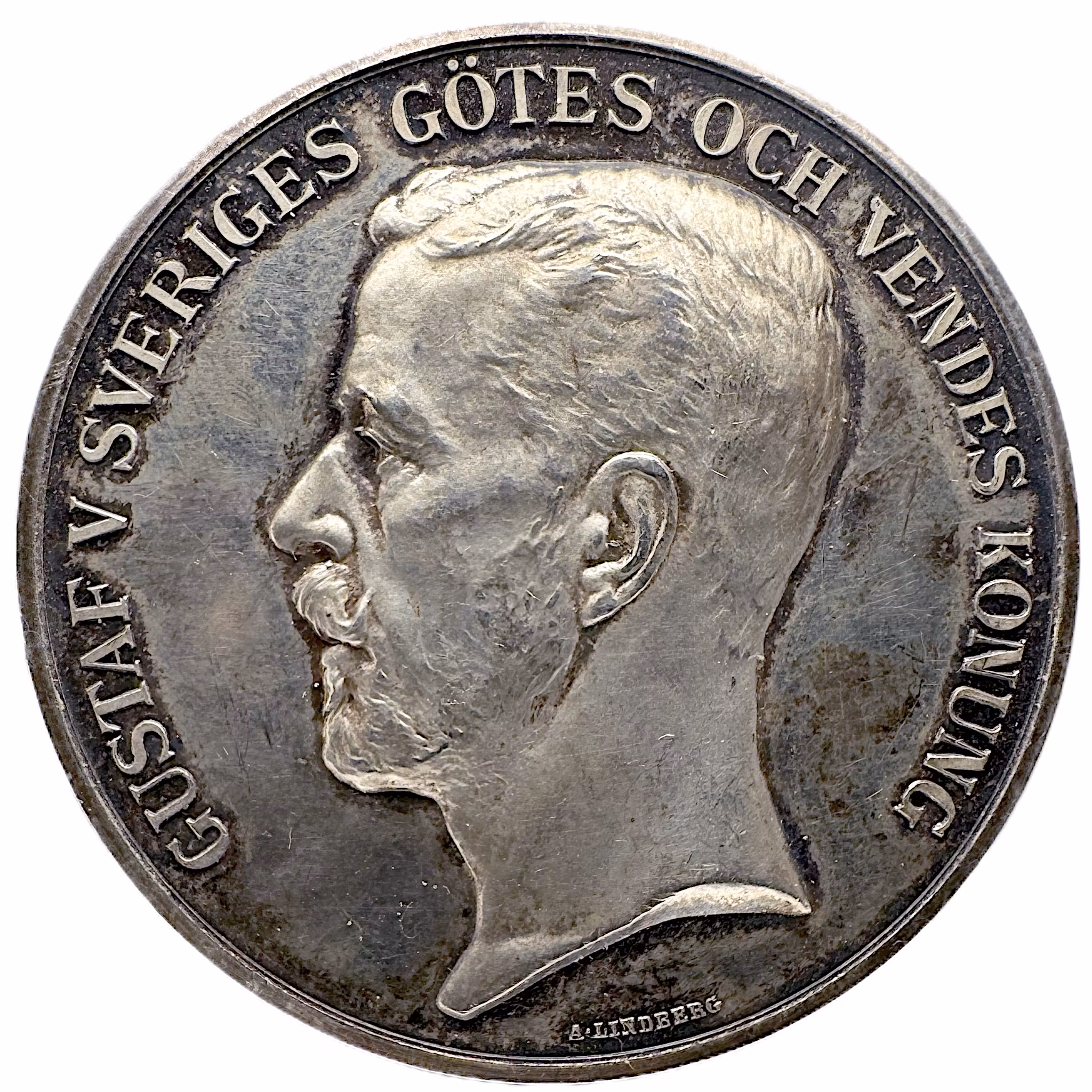 Gustav V – Medalj för Hästavelns Främjande (1916) - Ett utsökt exemplar med frostaktig relief och underbar originalpatina