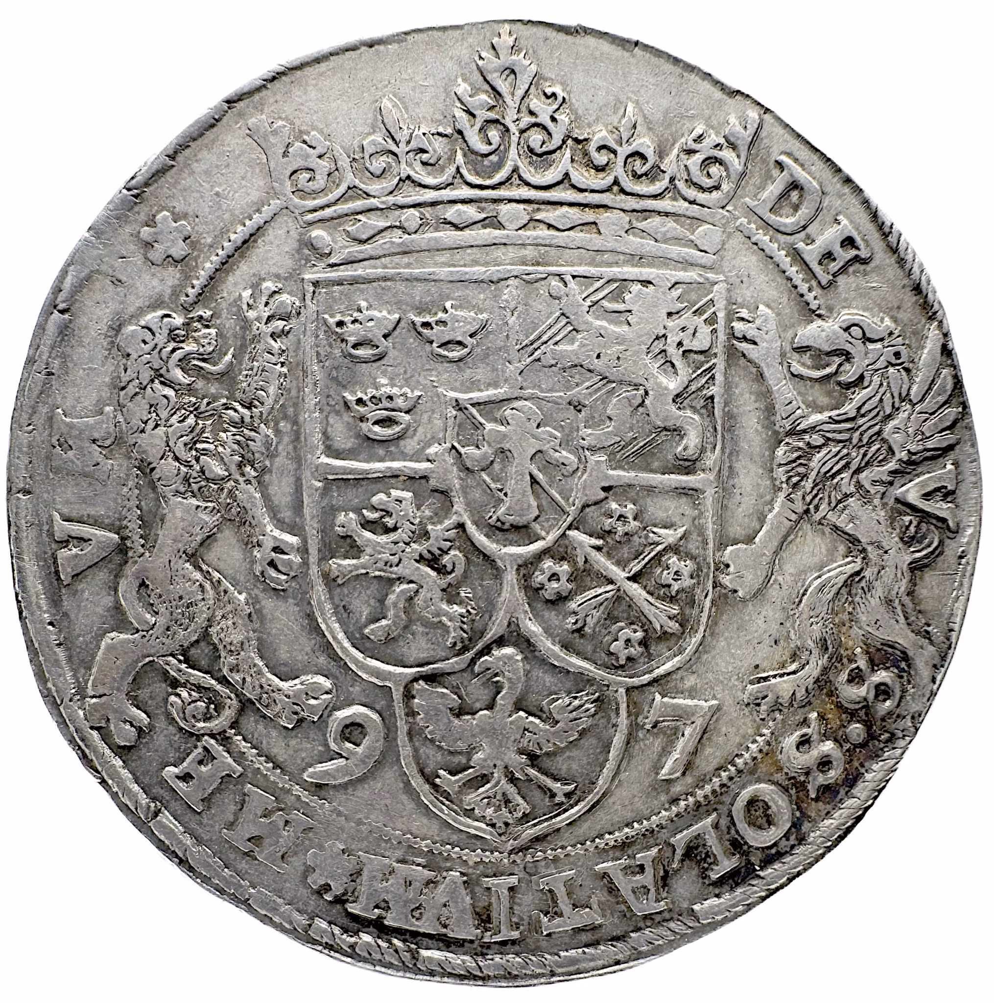 Hertig Karl av Södermanland (1560-1604), Stockholm, Daler 1597 - En klassisk sällsynthet som av många betraktas som Sveriges vackraste mynt - SÄLLSYNT - Maktspelet, religionen och brytningen år 1597