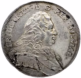 Fredrik I (1720–1751), Stockholm - Riksdaler 1751. Ett underbart höglystrigt exemplar med full utprägling, hårt slagen med härligt och vasst uppstickande kanter. - En ärrad soldatprins från Hessen-Kassel