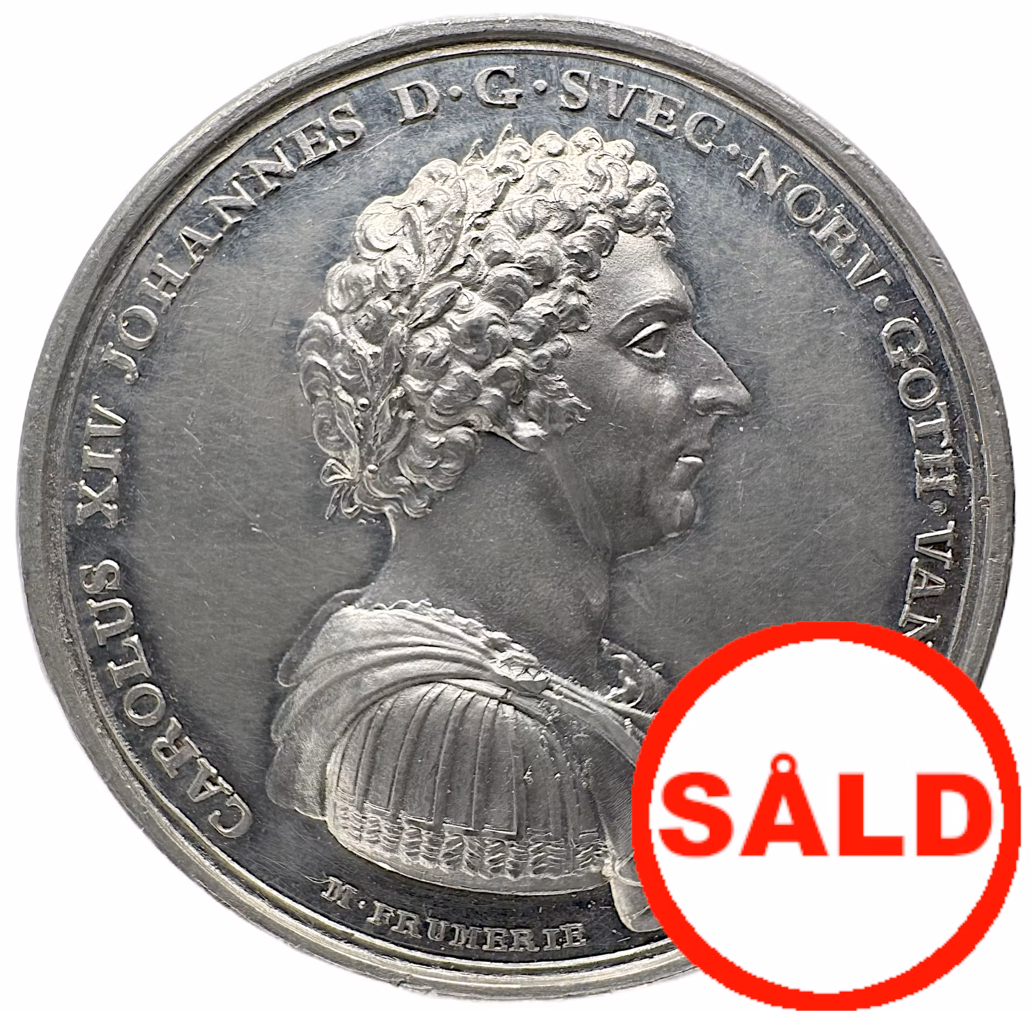 Karl XIV Johan – Beskyddare av Kungliga Vetenskapsakademien 1818 - RRR i tenn