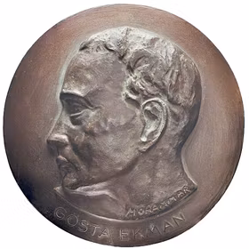 Gösta Ekman den äldre (1890–1938) - Massiv väggmonterad ensidig bronsrelief av Anders Vidar Mohammar (1938) - Sällsynt