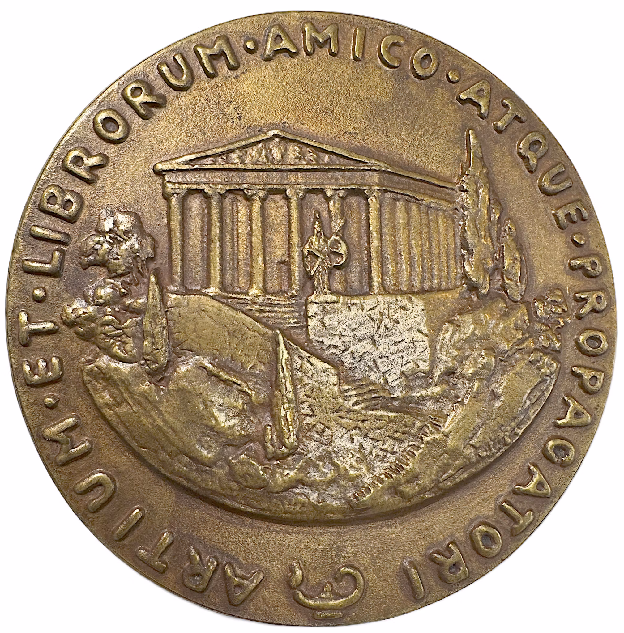 Thorsten Laurin (1875–1954) - Massiv bronsmedalj av Gösta Carell, utgiven till Thorsten Laurins 70-årsdag 1945 från vänner - Mycket sällsynt - En sentida arvtagare till 1700-talets Carl Gustaf Tessin