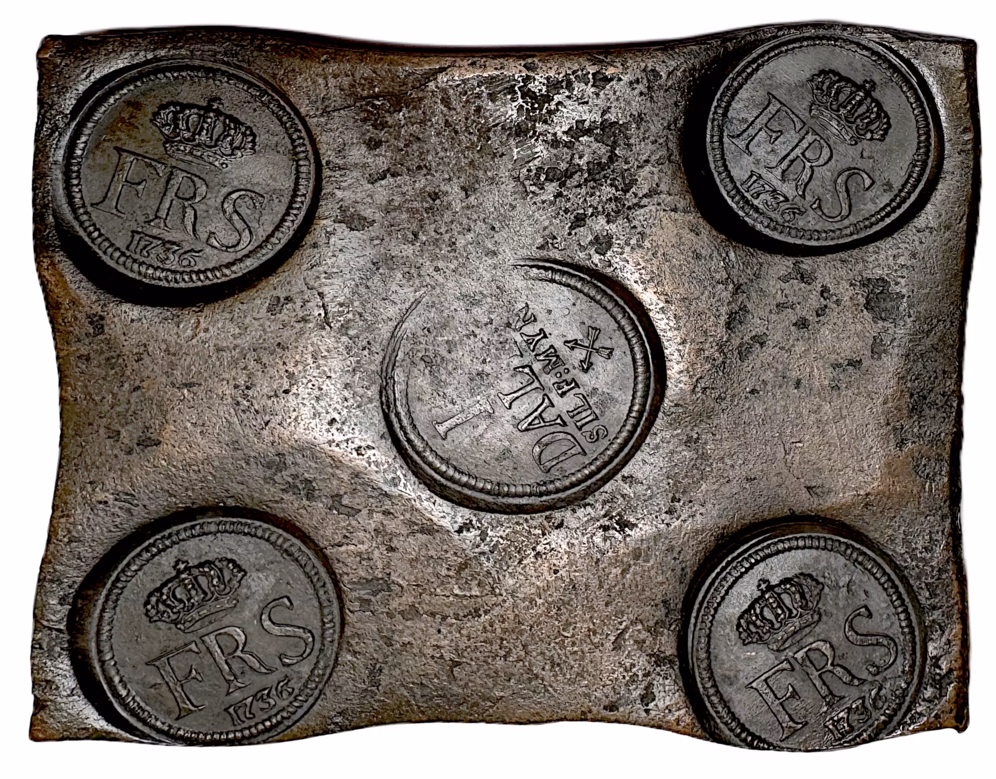 Fredrik I - Plåtmynt - 1 Daler SM 1736 - 14 kända exemplar i privat ägo - Detta exemplar är det överlägset bästa av dessa